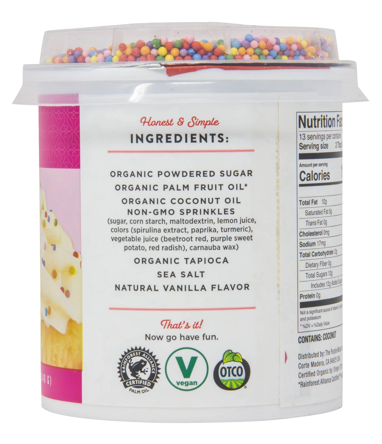Frosting, Buttercream, Confetti Pop, Organic