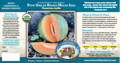Petit Gris de Rennes Melon Seed, Organic