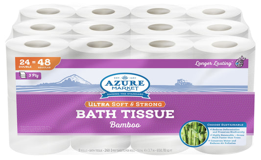 Bamboo Toilet Paper, 3 Ply, 260 Sheets