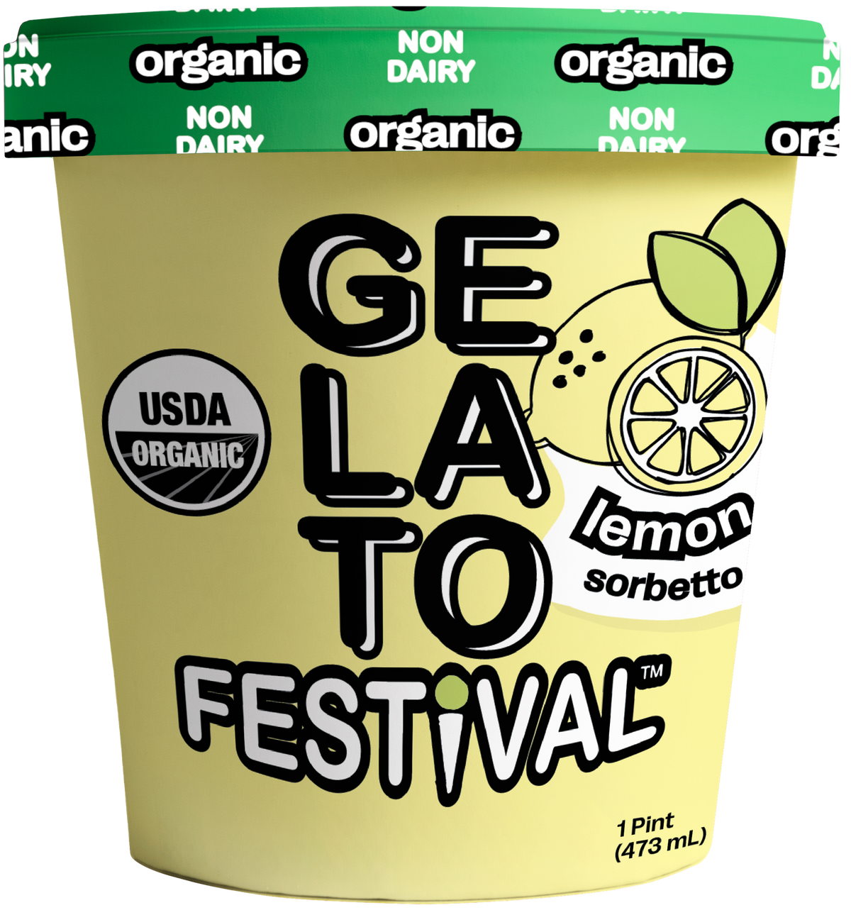 Gelato, Lemon Sorbet, Frozen, Organic