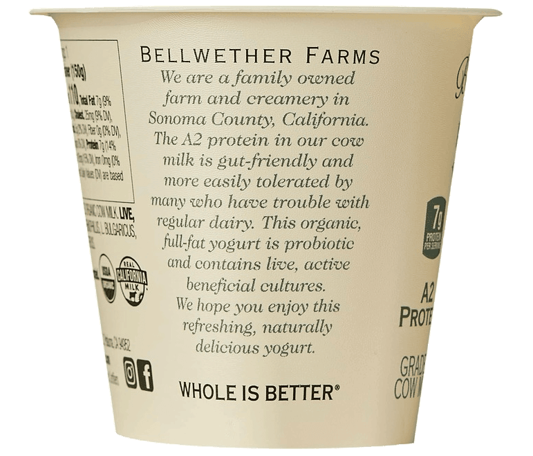 Yogurt, Whole Milk, Plain, A2 Organic