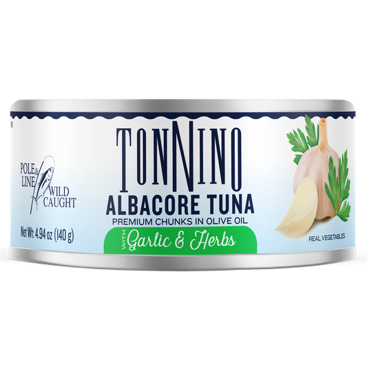 Tuna, Albacore Premium Chunks in Olive Oil, Garlic & Herbs