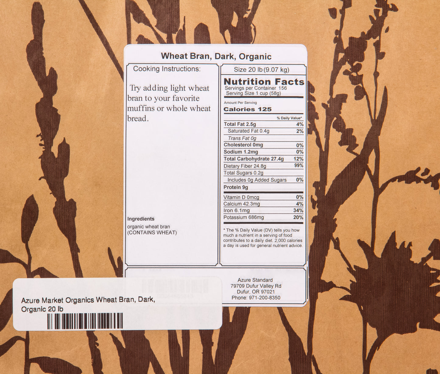 Wheat Bran, Dark, Organic