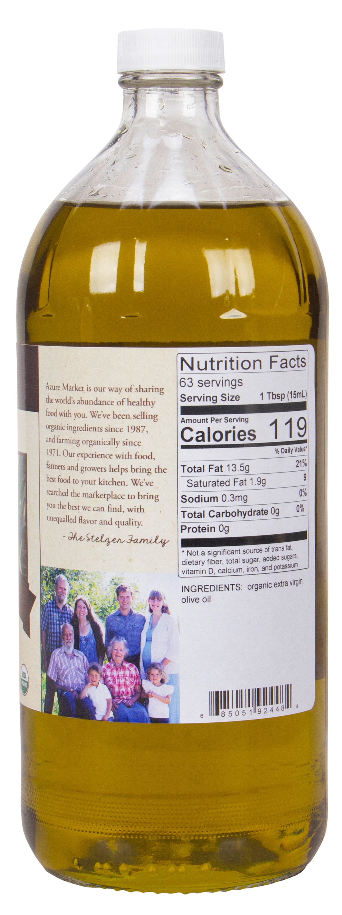 Olive Oil, Extra Virgin, Cold Pressed, Organic