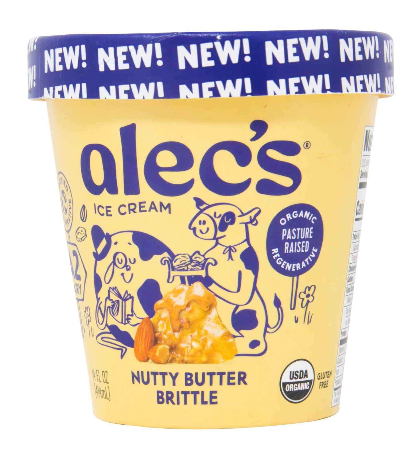 Ice Cream, Nutty Butter Brittle, A2, Organic