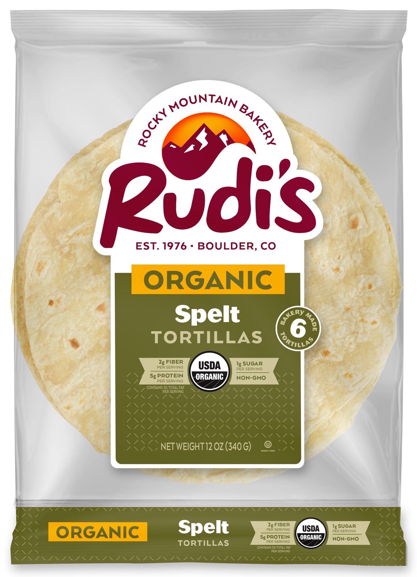 Tortillas 8 inch White Spelt, Frozen, Organic