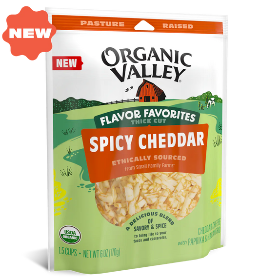 Cheddar Cheese, Spicy, Thick Shredded, Organic