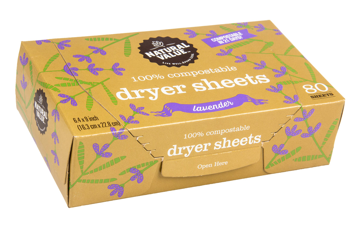 Dryer Sheets, 100% Compostable, Lavender