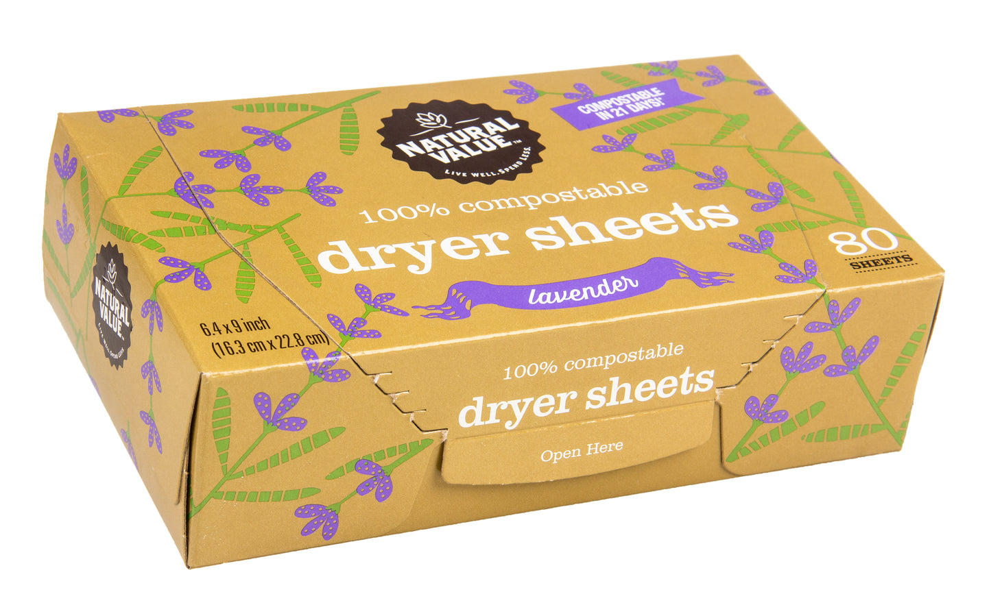 Dryer Sheets, 100% Compostable, Lavender