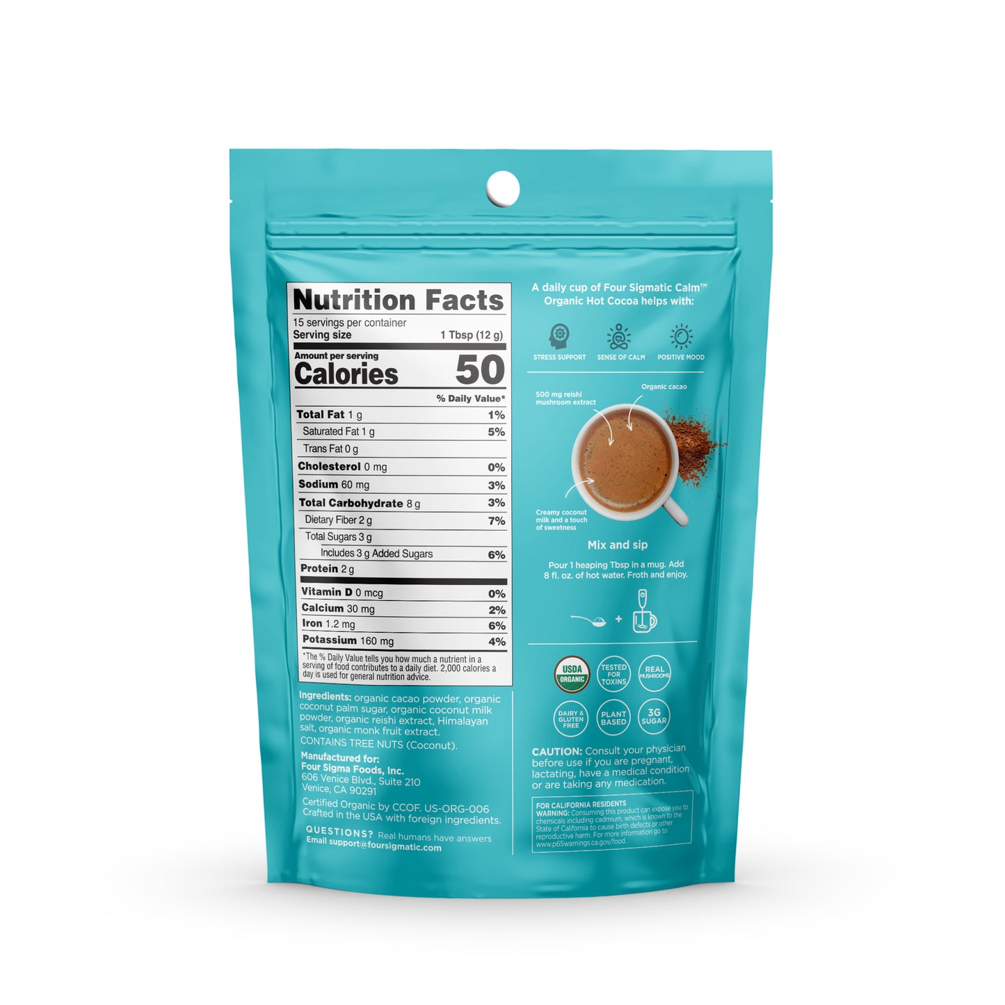 Calm, Dark Hot Cocoa, Organic