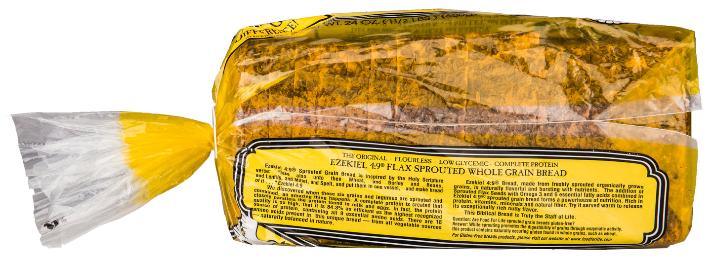 Ezekiel 4:9 Sprouted Grain Flax Bread, Frozen, Organic