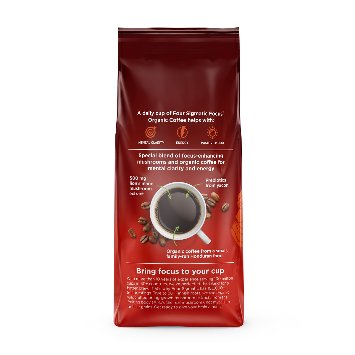 Focus, High Caffeine Coffee, Ground, Organic