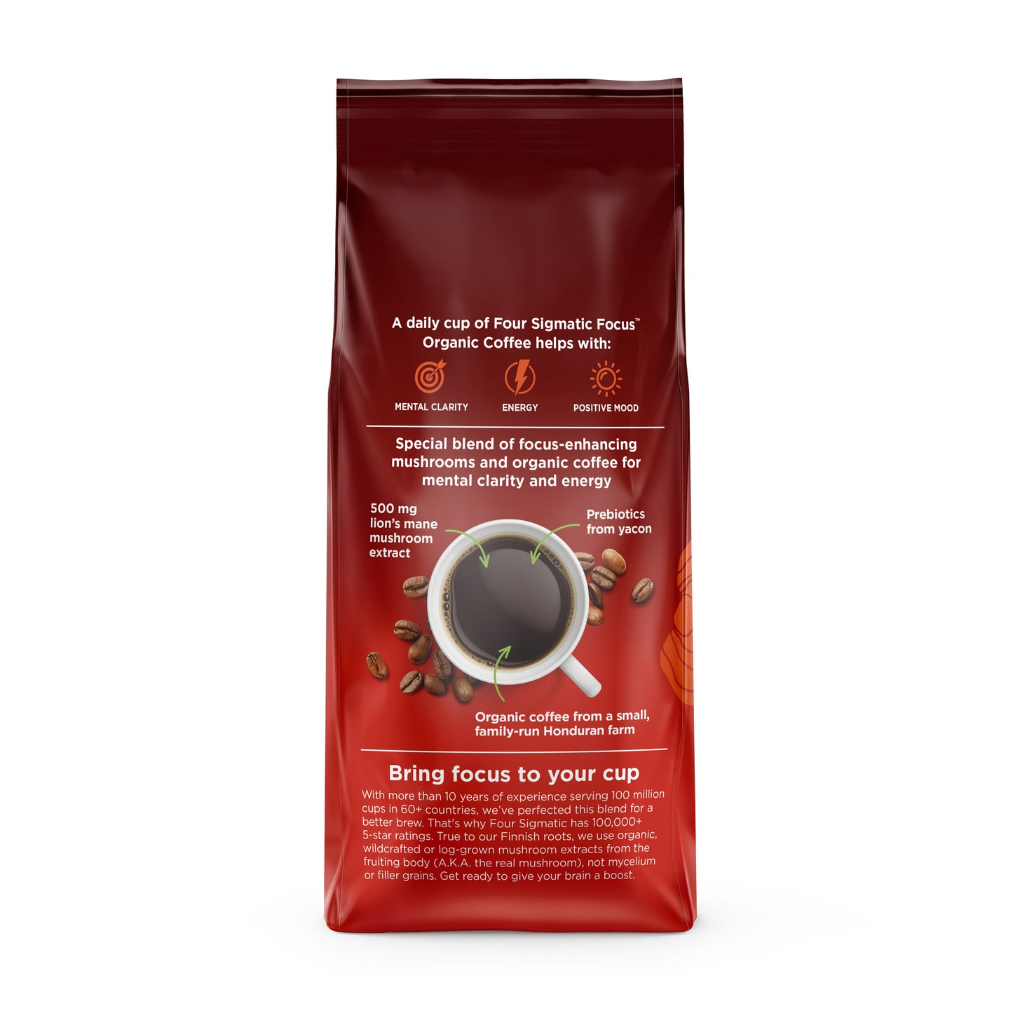 Focus, High Caffeine Coffee, Ground, Organic