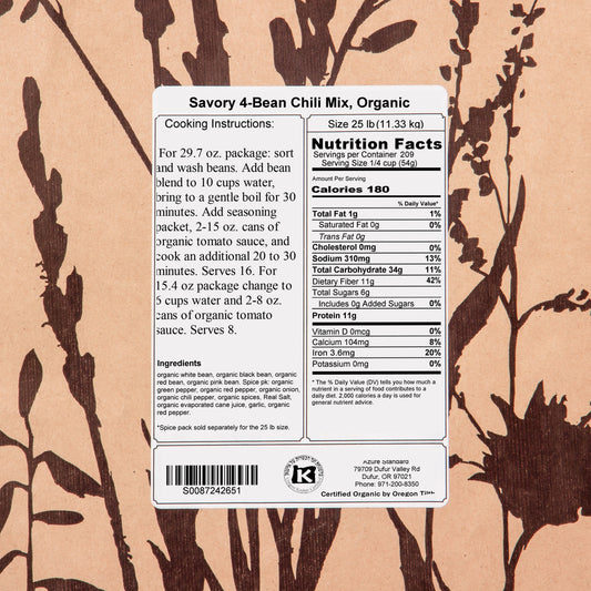 Savory 4-Bean Chili Mix, Organic