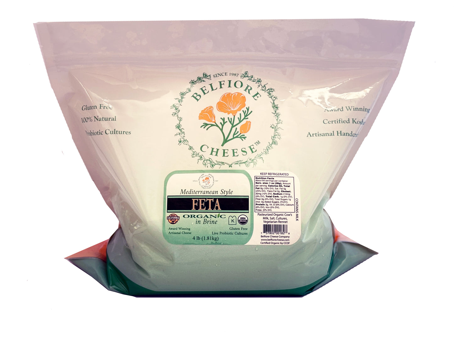Feta Cheese, Mediterranean Style, In Brine