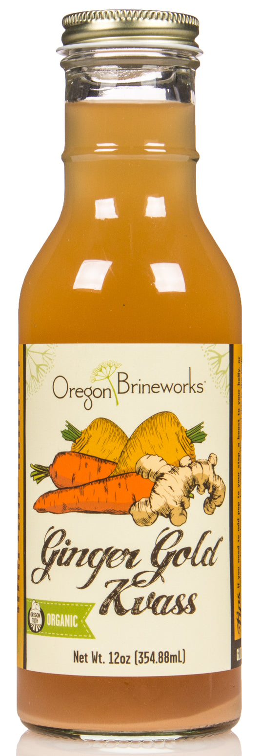 Ginger Gold Kvass, Raw, Fermented, Organic