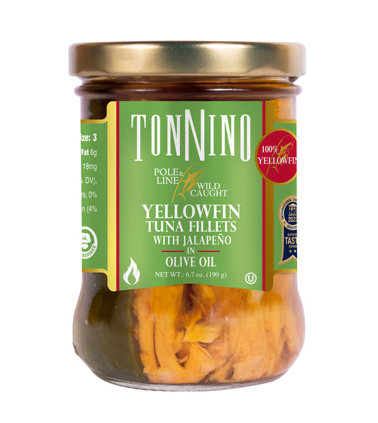 Tuna, Yellowfin Fillets in Olive Oil, Jalapeno