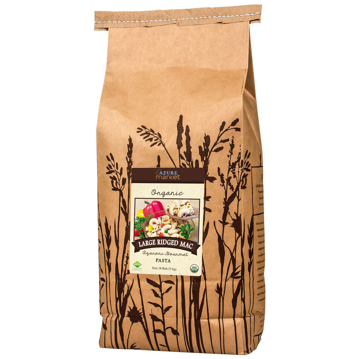 Large Ridged Mac Azuroni Gourmet Pasta, Organic