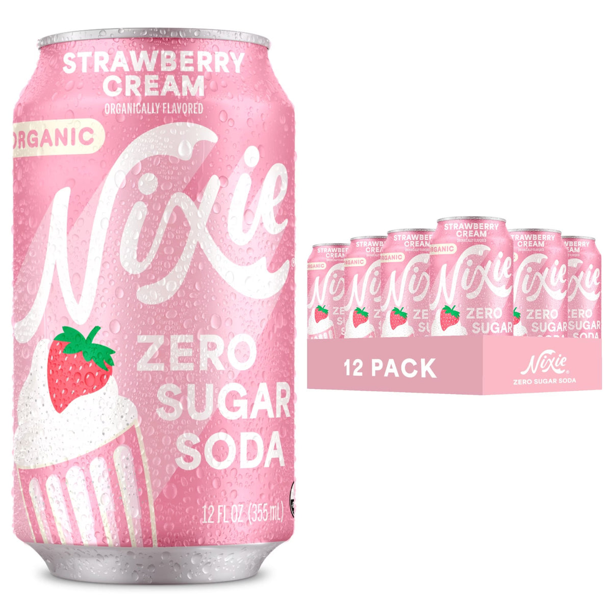 Zero Sugar Soda, Strawberry Cream, Organic