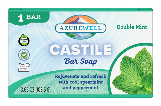 Castile Bar Soap, Double Mint (Spearmint & Peppermint with Oatmeal), Organic