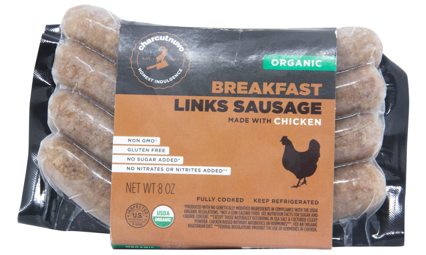 Sausage Breakfast Links, Chicken, Frozen, Organic