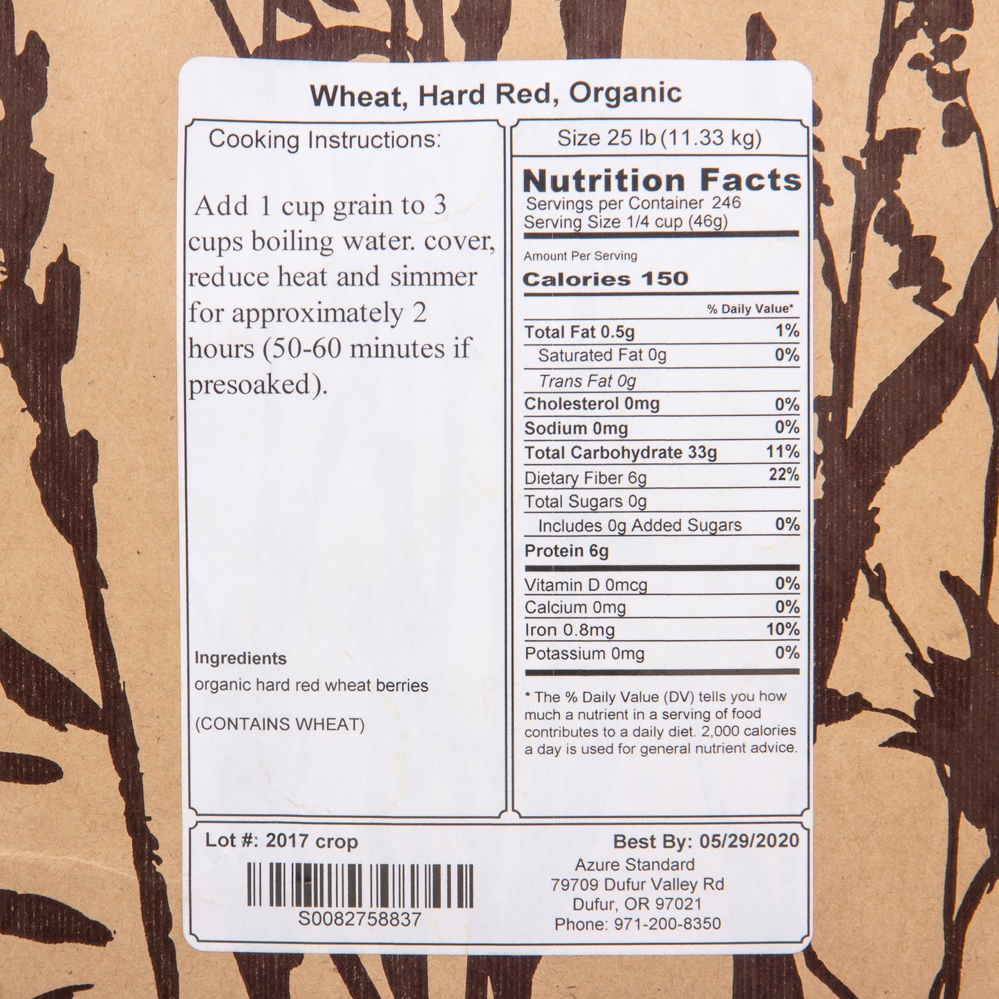 Hard Red Wheat, Organic