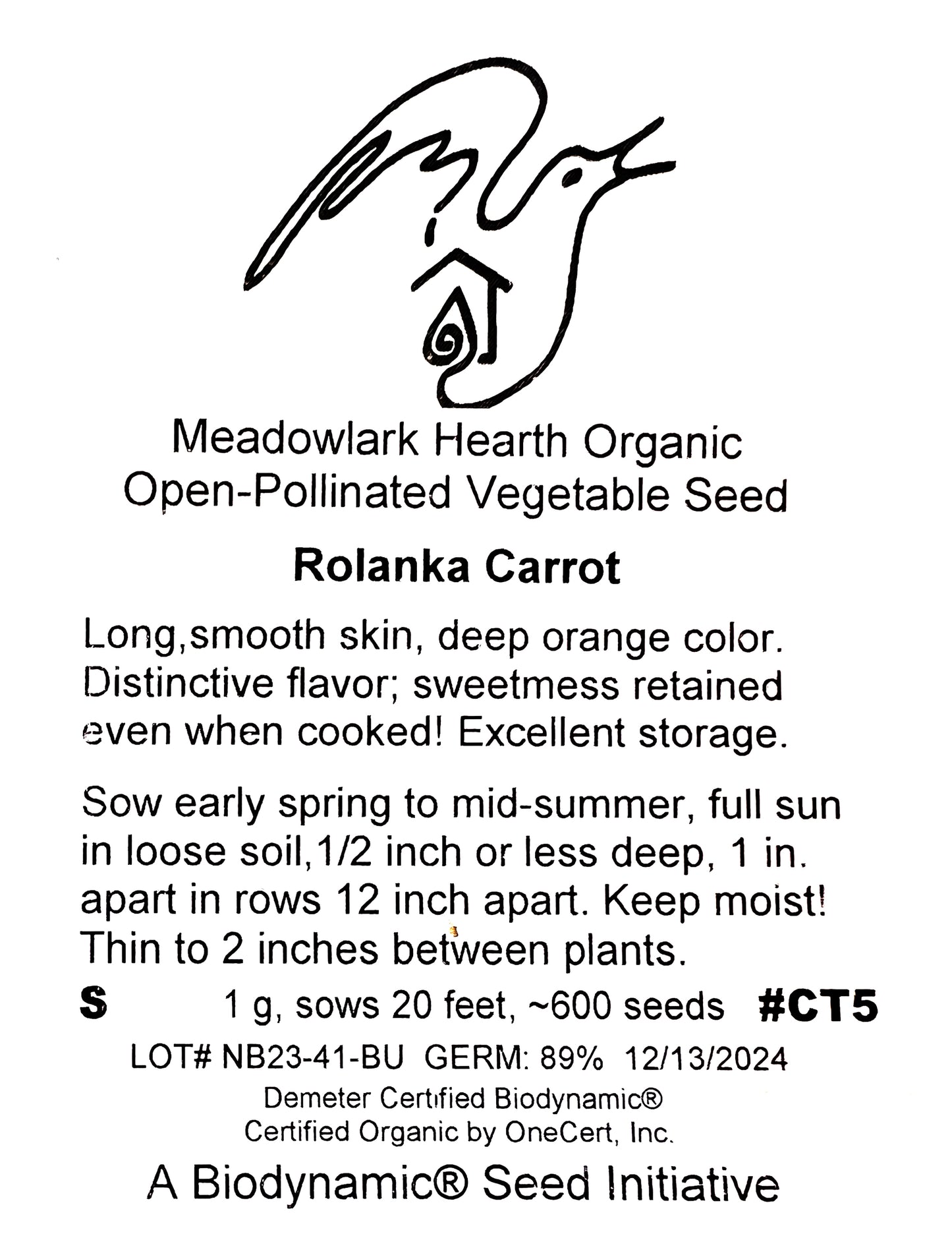 Carrot Seed, Rolanka (Orange), Organic
