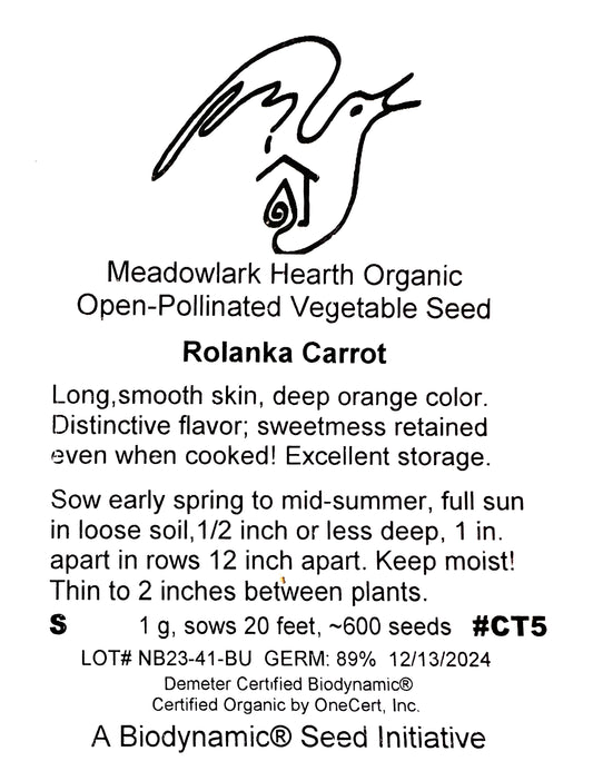 Carrot Seed, Rolanka (Orange), Organic