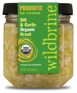 Sauerkraut, Raw, Fermented, Dill & Garlic, Organic