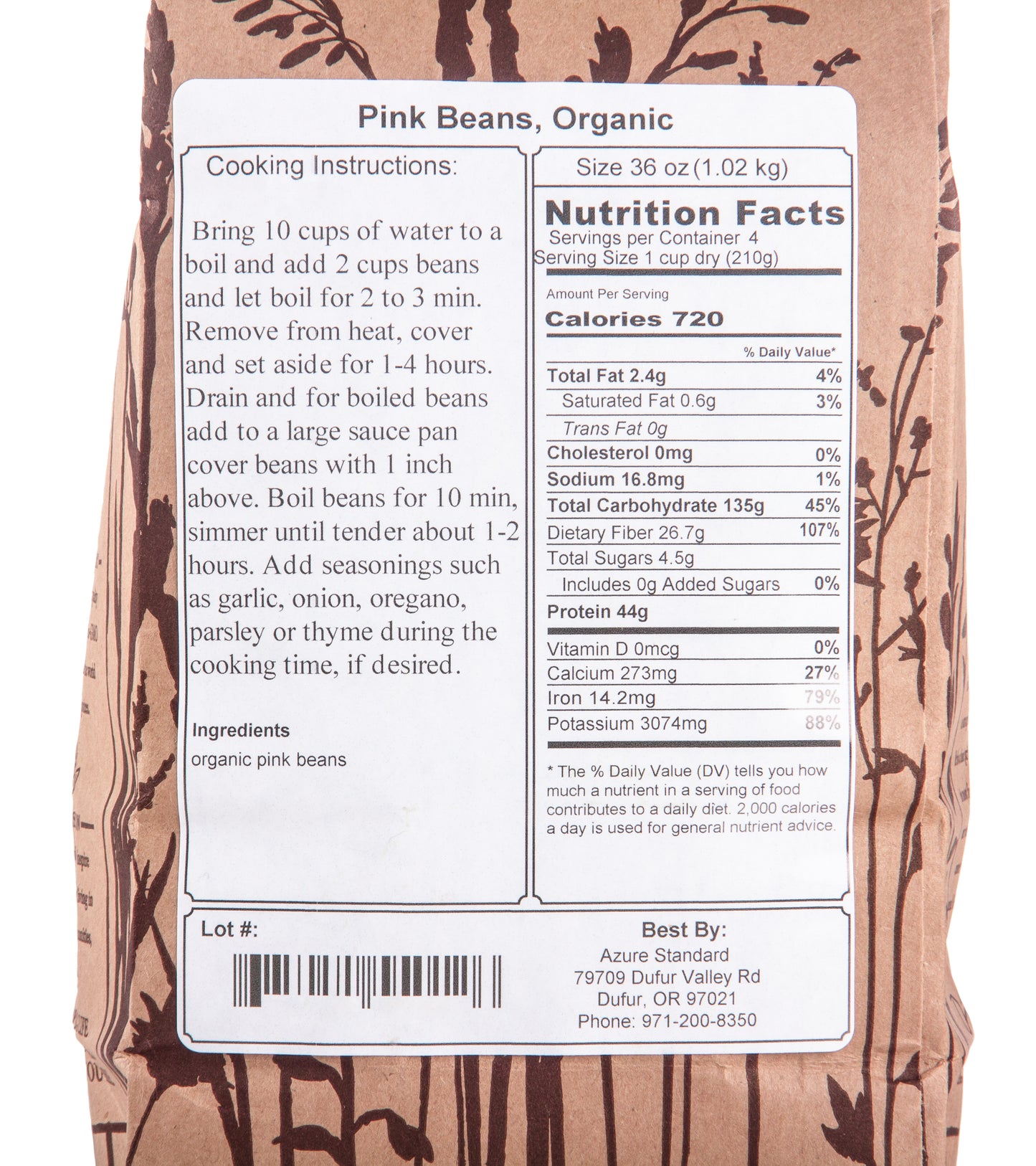 Pink Beans, Organic
