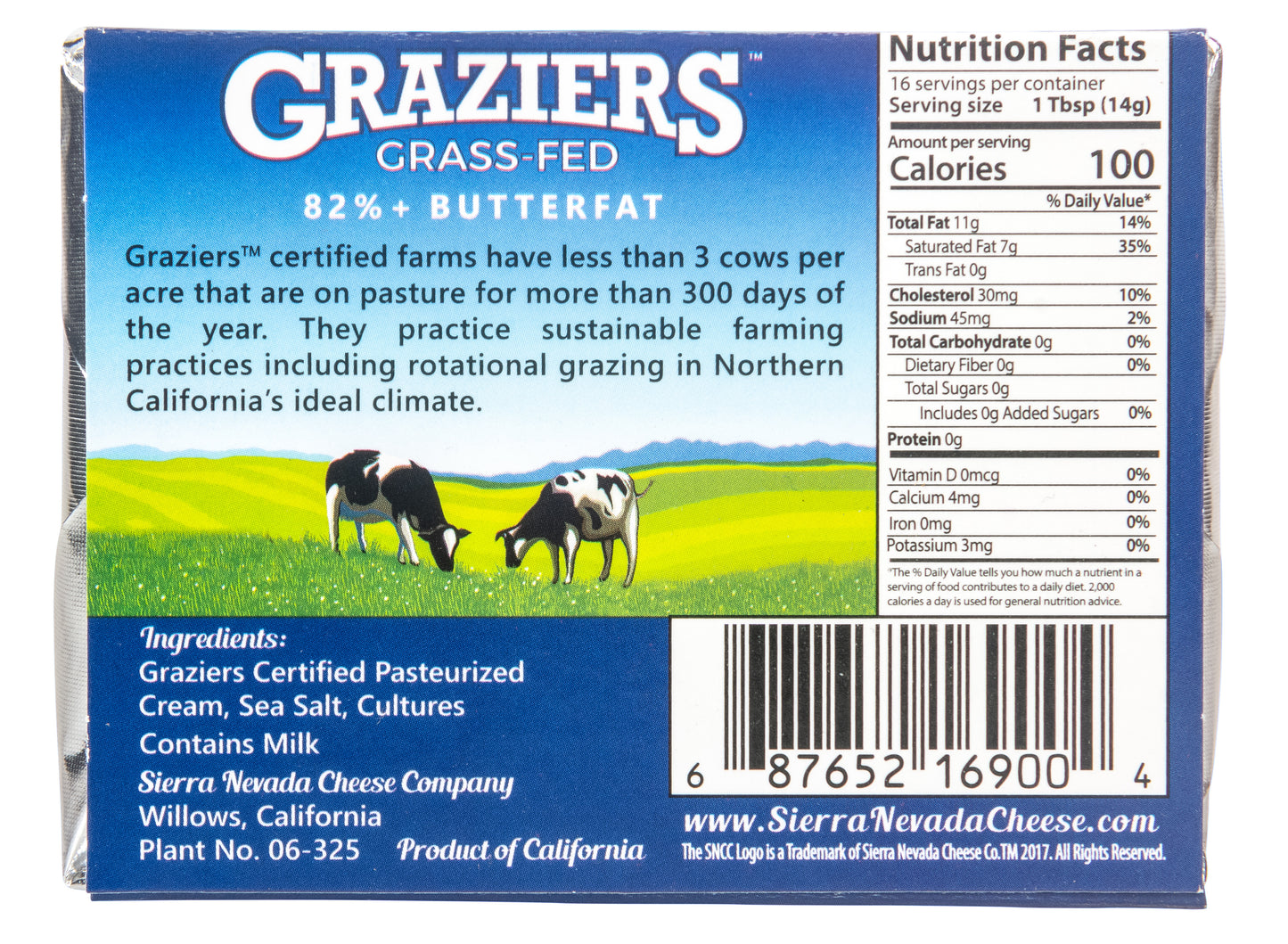 Graziers, Vat-Cultured European Style Butter, Salted, Grass-Fed