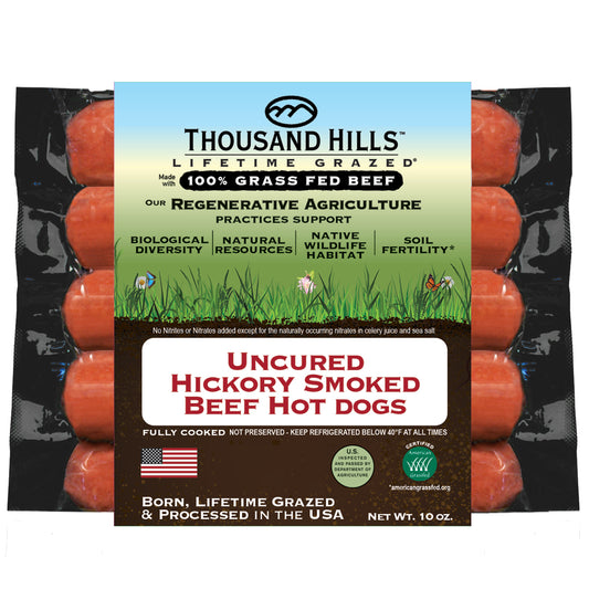 Hot Dogs, Beef, Uncured, Frozen, Grass-Fed