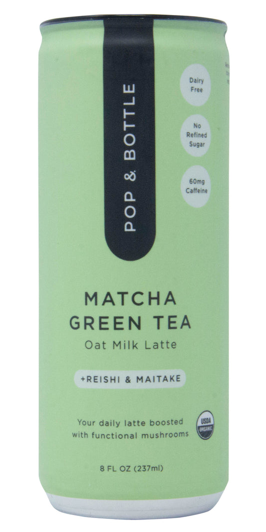 Green Tea Oat Milk Latte + Funct. Mushrooms, Matcha, Organic