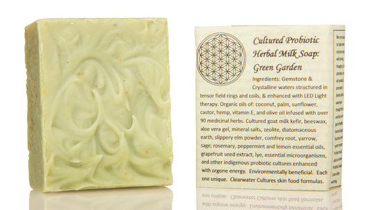 Cultured Probiotic Herbal Healing Soap, Green Garden, Organic