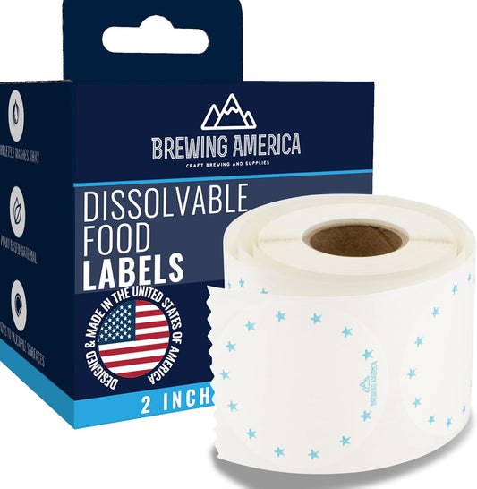 Food Labels, Dissolvable, 2-inch Round, Teal