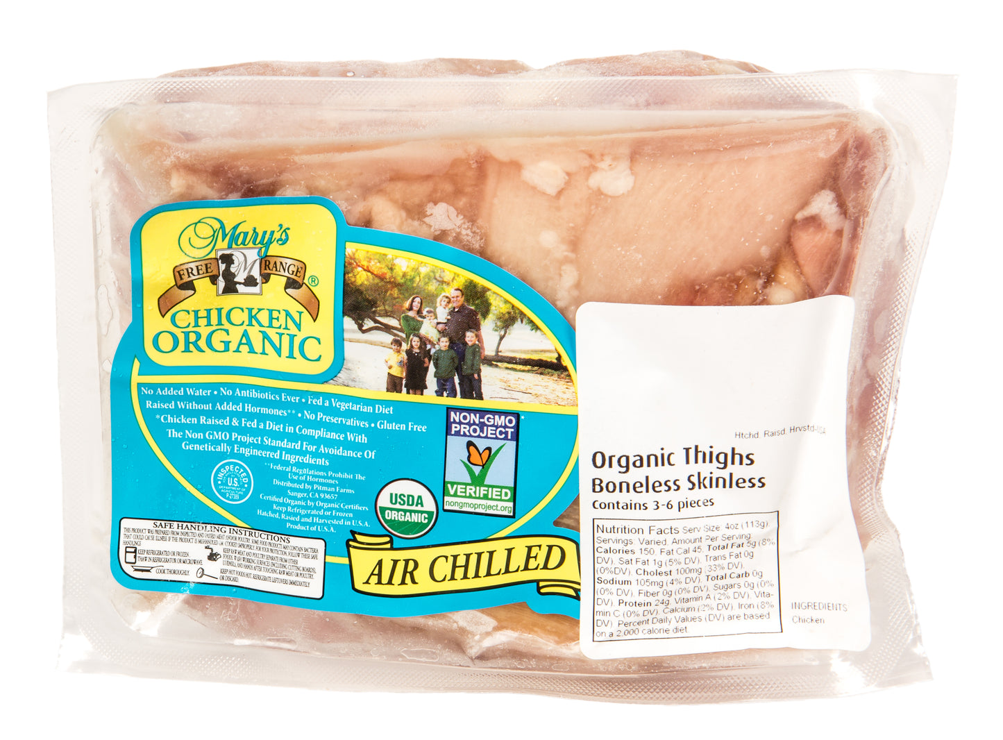 Chicken Thigh, Boneless & Skinless, Organic, Frozen, Random Weight