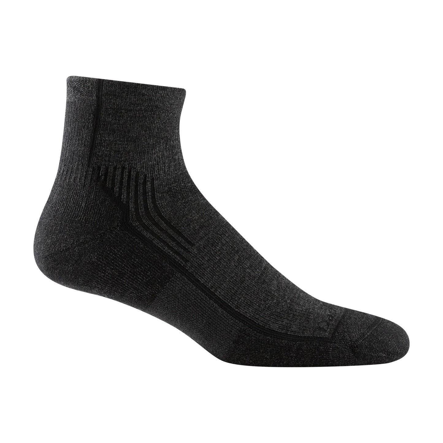Hiker 1/4 Sock, Merino Wool, Midweight with Cushion, Onyx Black