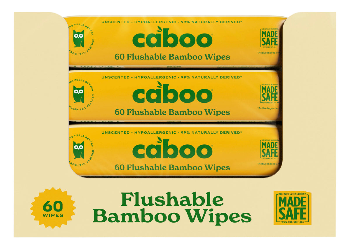 Flushable Wipes, Bamboo, Unscented, Hypoallergenic