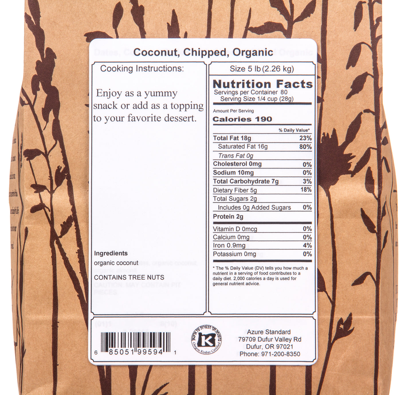 Coconut, Chipped, Organic