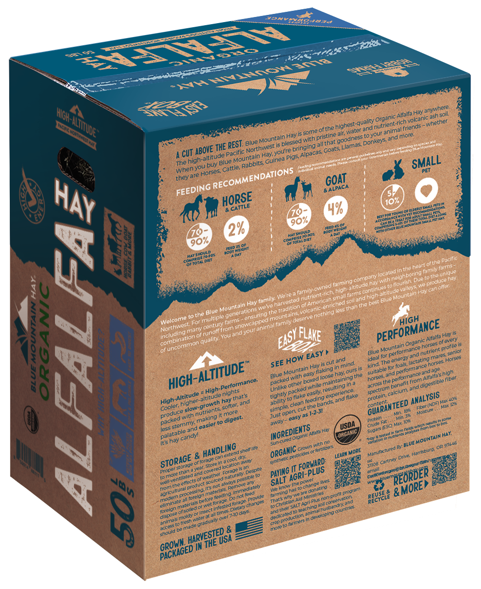 Alfalfa Hay, High Altitude Pacific Northwest, Organic