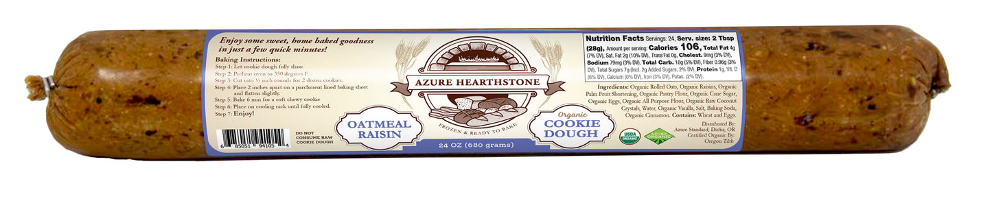Cookie Dough, Oatmeal Raisin, Organic, FROZEN