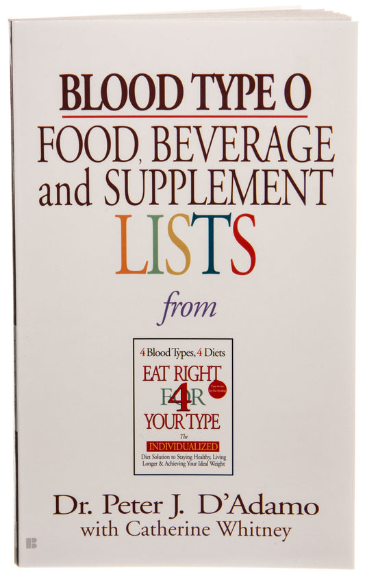 Blood Type O Food, Bev/Supplement Li
