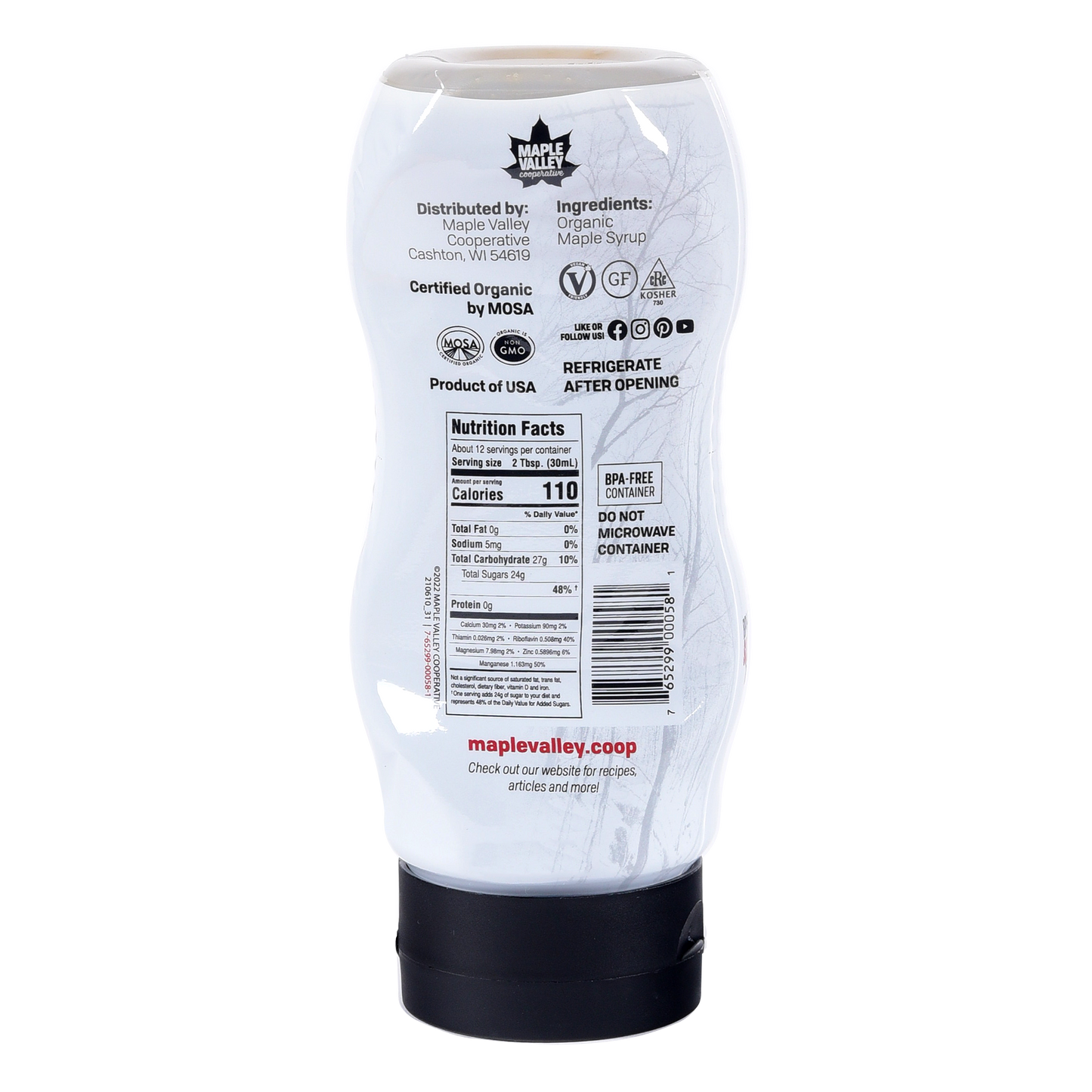 Maple Syrup, Grade A, Dark Robust, Squeeze Bottle, Organic