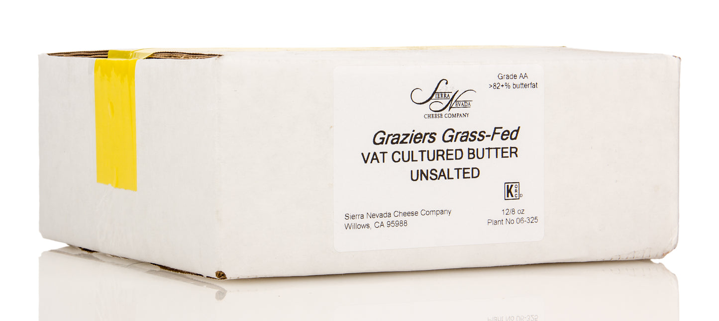 Graziers, Vat-Cultured European Style Butter, Unsalted, Grass-Fed