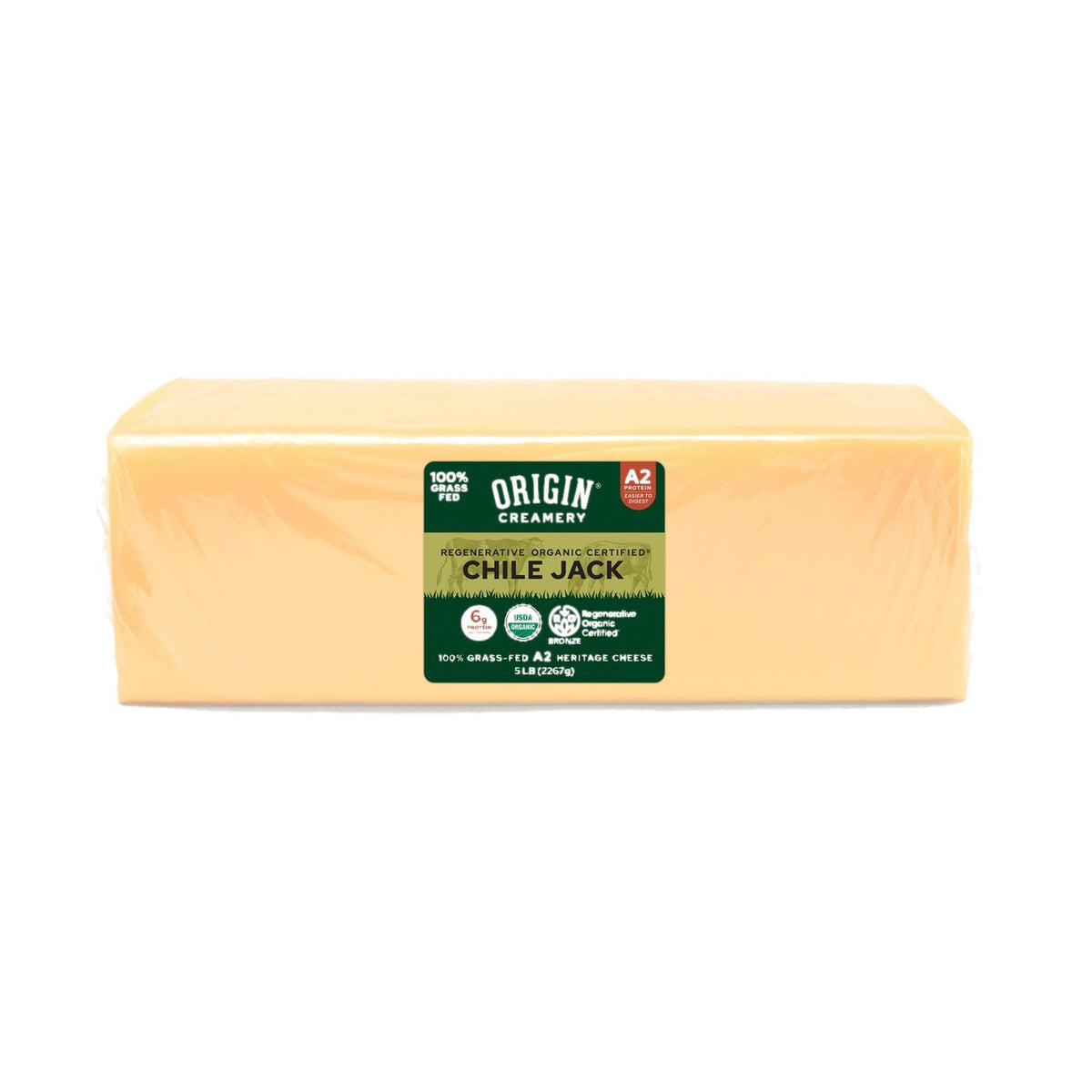 A2 Chile Jack Cheese block, Organic