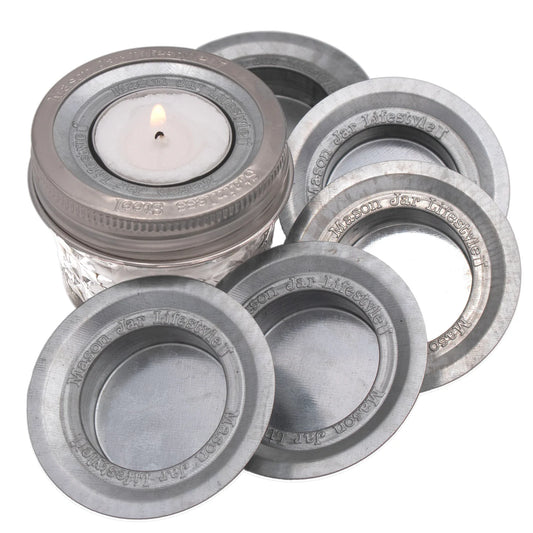 Tea Light Holder Metal Lid Inserts for Jars - Regular Mouth