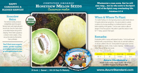 Honeydew Melon Seed, Organic