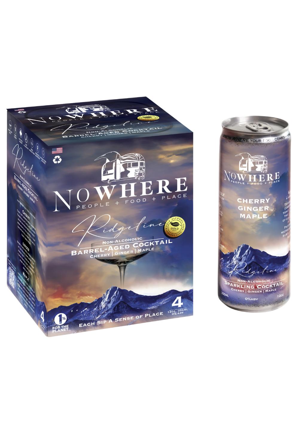 Craft Beverage, Ridgeline, Cherry, Ginger, Maple, -Non Alcoholic