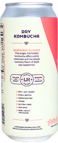 Kombucha, Raspberry Harvest, Raw
