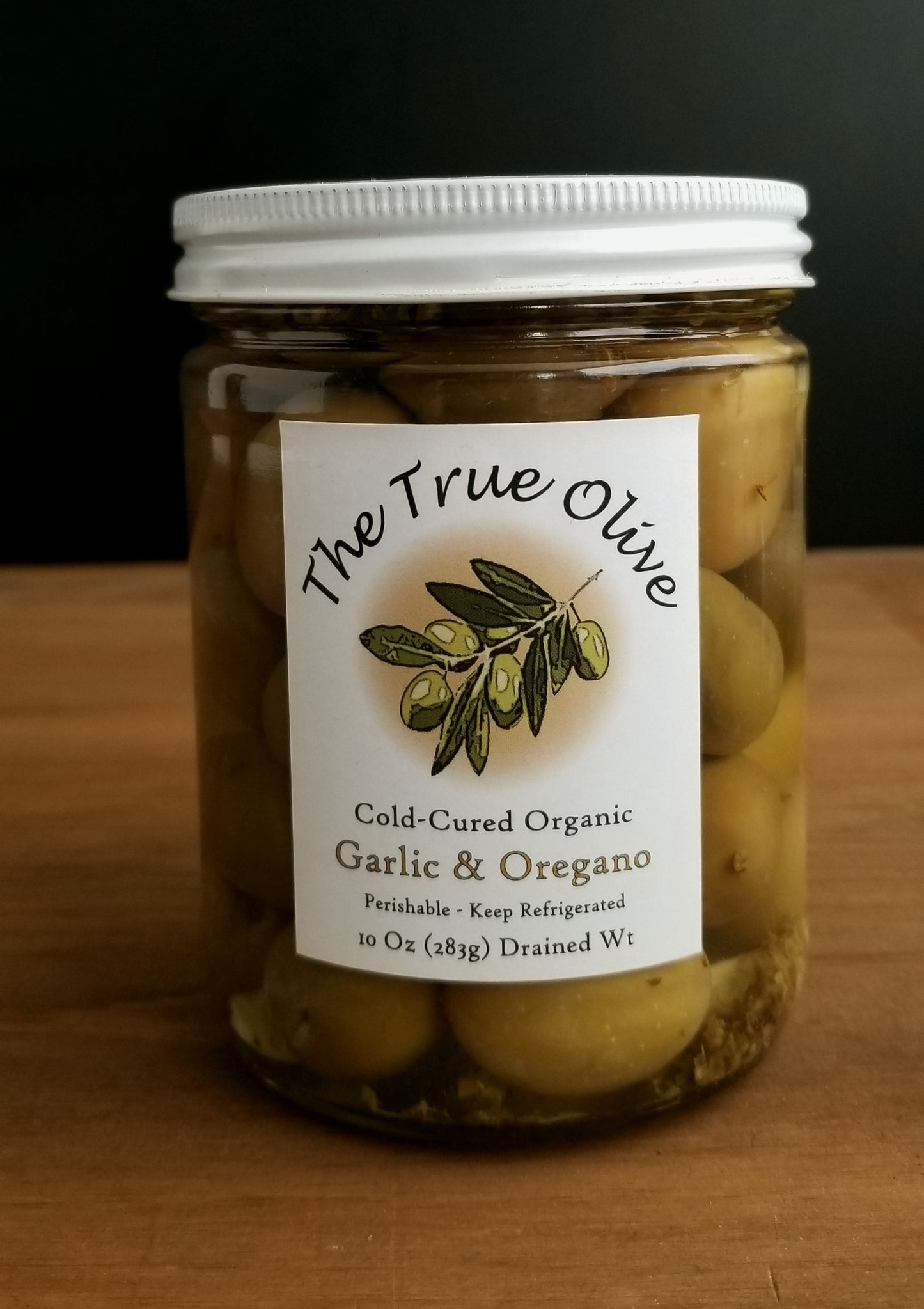 Olives, Cold-Cured, Garlic & Oregano, Organic